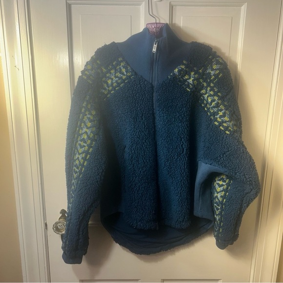 Free People Fp Movement Snowy Peaks Fleece Ink Navy Blue XS Jacket - Picture 1 of 7